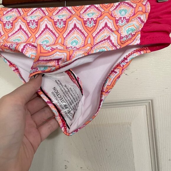 Cabana Life Kids Girls Pink Printed Rash Guard Bikini Bottoms Set UPF 50+ Sz 14 - Picture 11 of 12